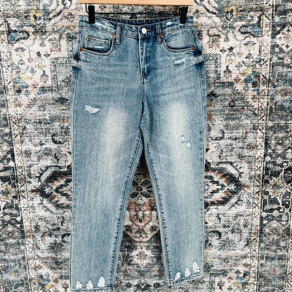 Blank NYC The Madison Crop Jeans SIze 26 Distressed  Light Wash High Rise - Picture 11 of 12